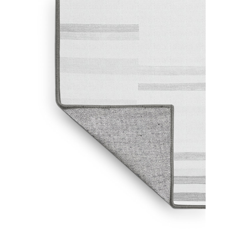 Tapis gris / noir / blanc en chenille tissé à la machine Flythe, Rectangle 7 pi x 9 pi