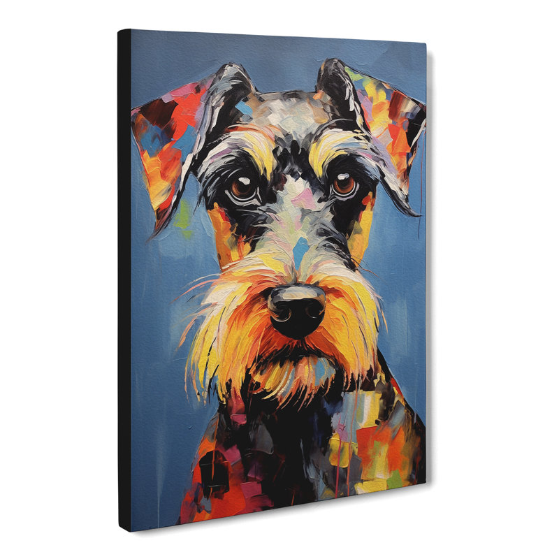 Schnauzer Expressionism Art - Wrapped Canvas, 50cm H x 35cm W x 3cm D