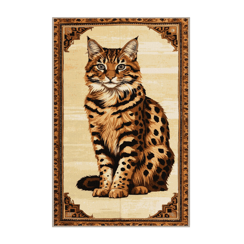  Tapis lavable Arabian Mau Cats, Tapis de couloir 2 pi x 4 pi