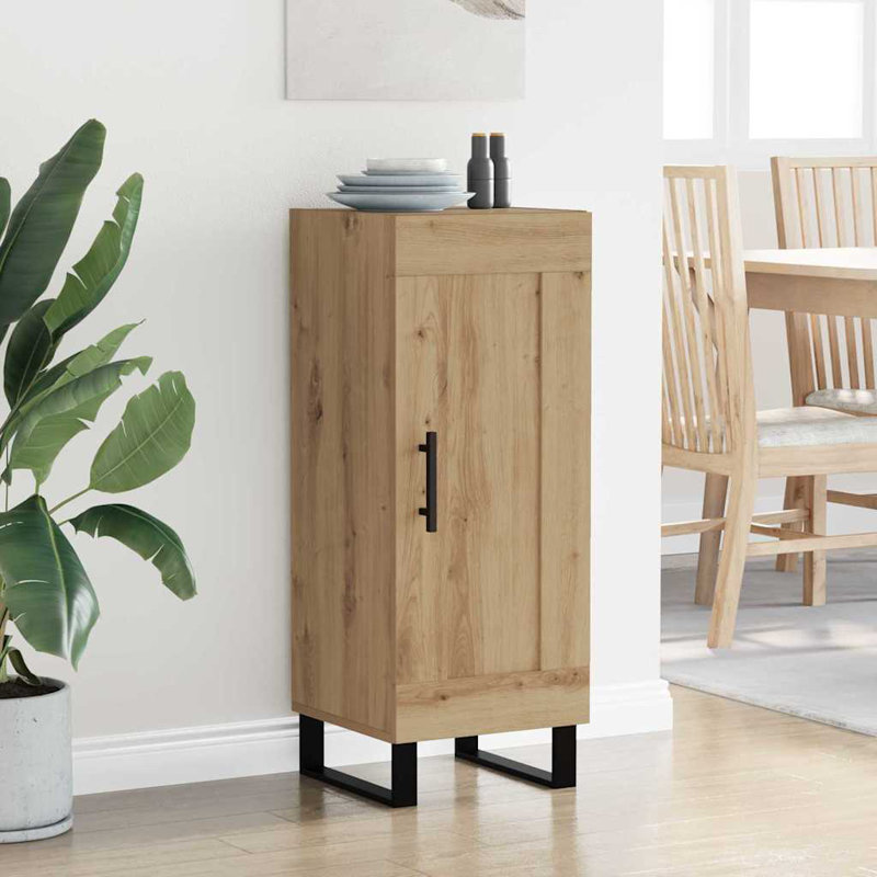  Sideboard Old Wood 34.5 X 34 X 90 Cm Engineered Wood And Iron, Artisan Oak
