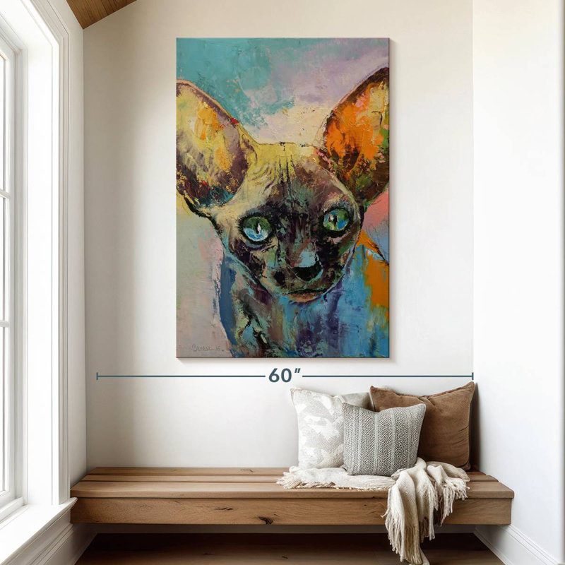 Portrait de chat Brampt Sphynx, H 51 po x l 34 po