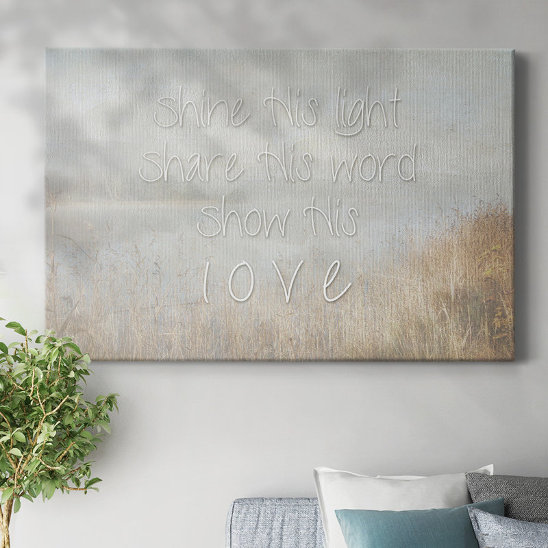 Toile tendue avec galerie Shine His Light, H 18 po x l 27 po