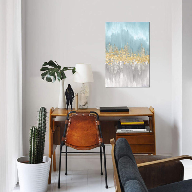 Longueurs d’ondes neutres, imprimé sur toile, H 12 po x l 8 po x P 0,75 po, Toile tendue, Pas de tapis