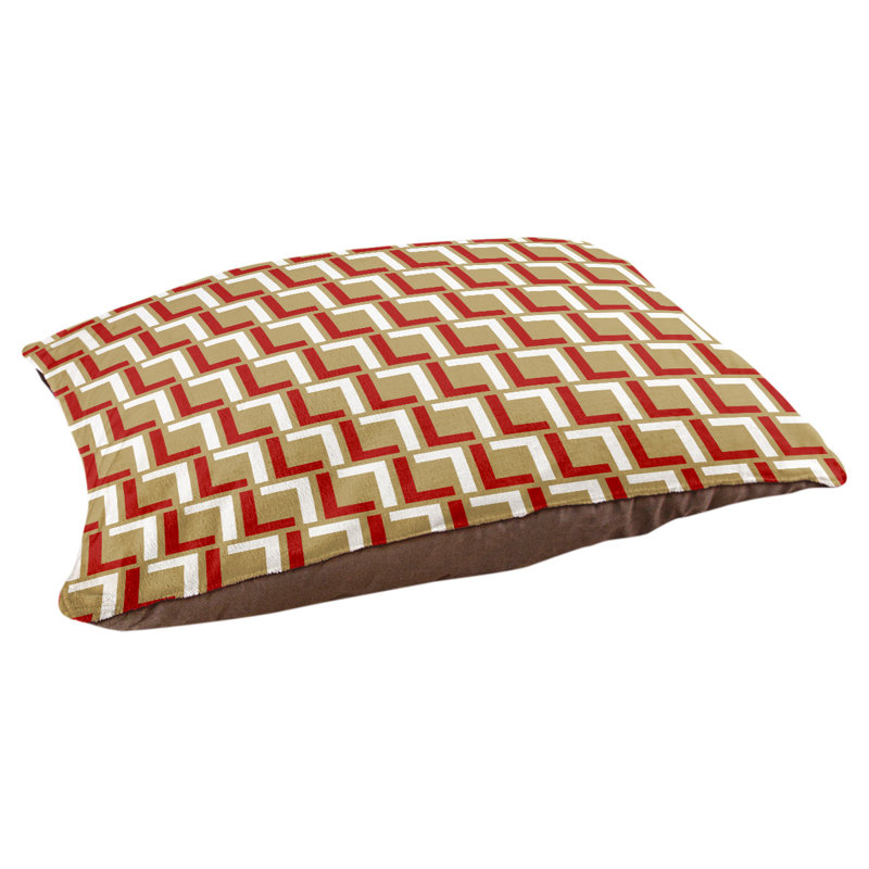 Coussin pour chien Bonheur, Extra large  (40'' W x 50'' D x 6'' H), Or / rouge / blanc