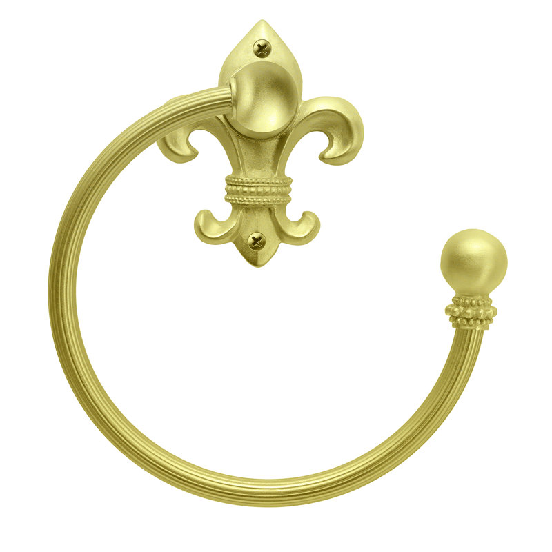 Charlemagne swing towel reeded ring rightin Gilded Mercury, Gold