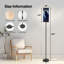 Lampe sur pied Raven en vitrail avec lampes de style gothique mauve et bleu avec télécommande DEL Abat-jour réglables Hautes lampes pour lire Bureau