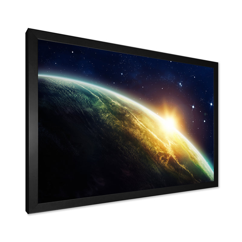 «Space Sunrise Illustration», impression sur toile encadrée