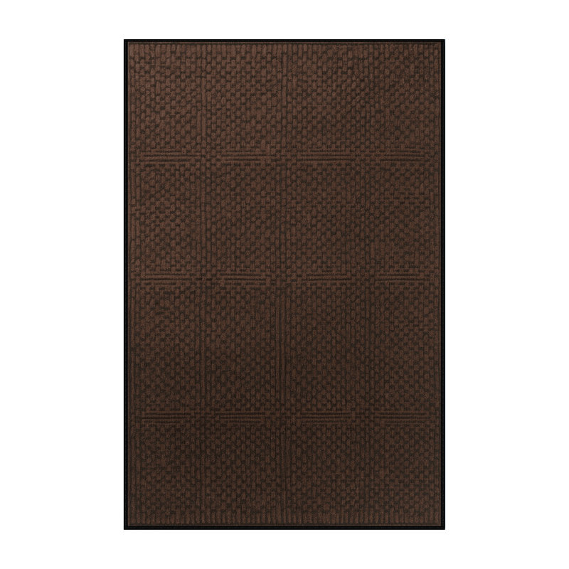 Machine Washable Trellis Brown Area Rug, Rectangle 7' x 9'