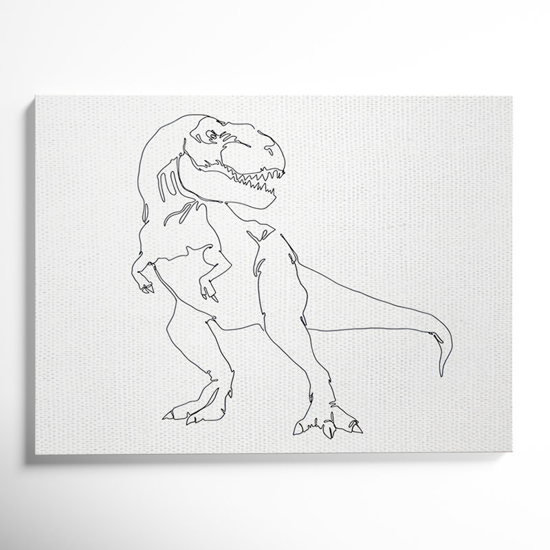 Dessin de Knap T-Rex, Toile tendue, H 36 po x l 48 po x P 1,5 po