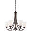 Lustre classique 5 lumières à abat-jour Rakhiya