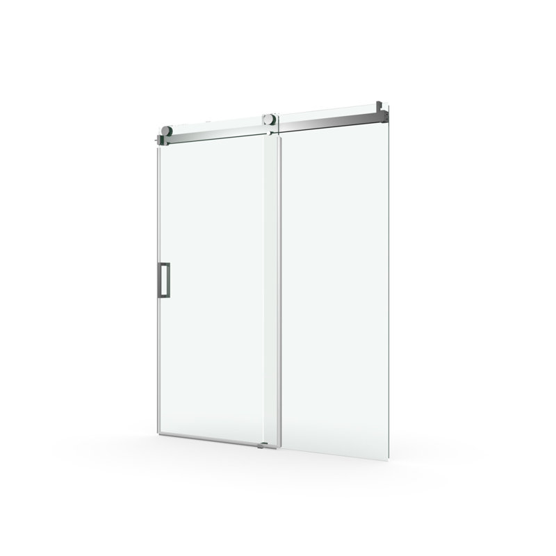 Porte de douche coulissante double sans cadre l 68 à 72 po x H 76 po, Noir mat