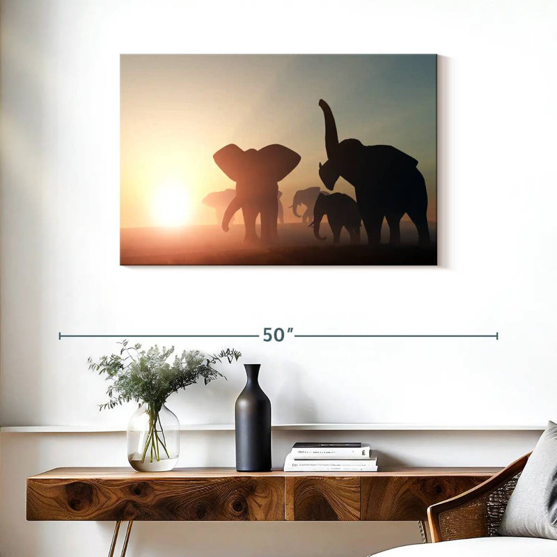 Éléphants sauvages de Brampt, H 24 po x l 36 po