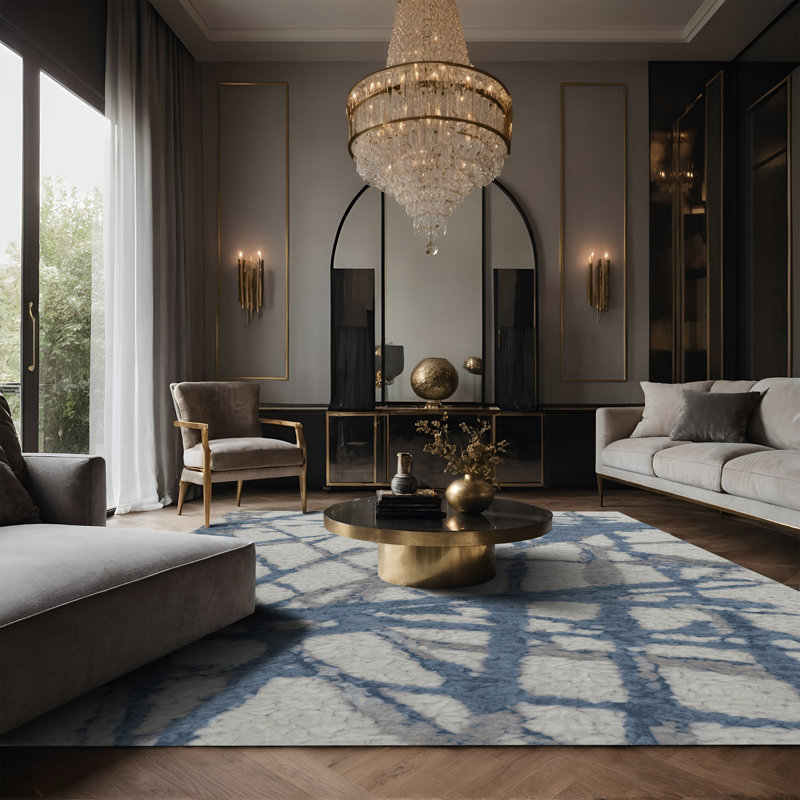 Tapis gris soyeux et moelleux, Rectangle 2 pi x 3 pi