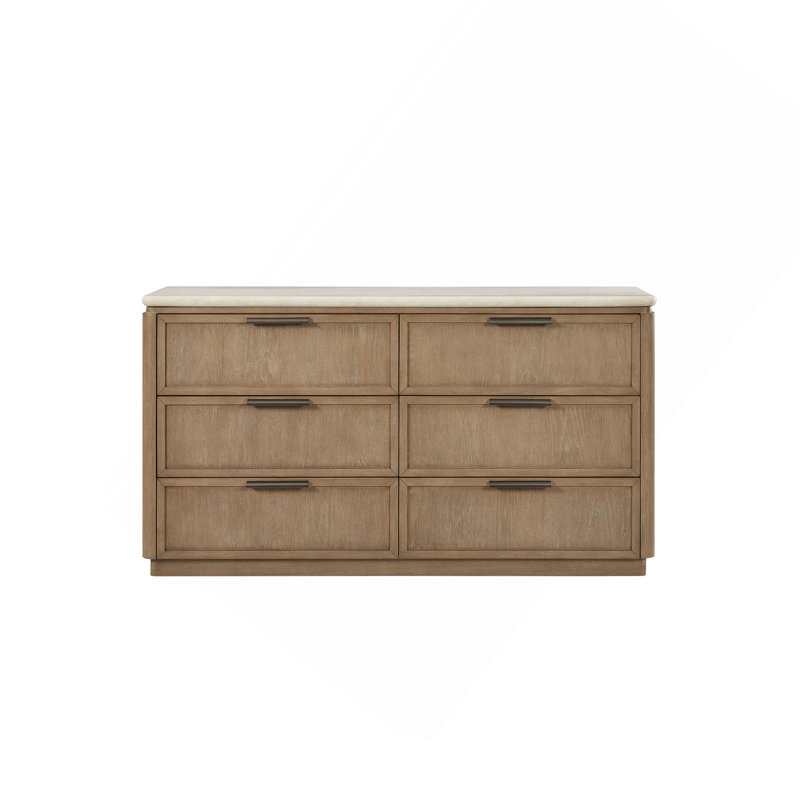 Commode avec tiroirs en placage de chêne - Caramel