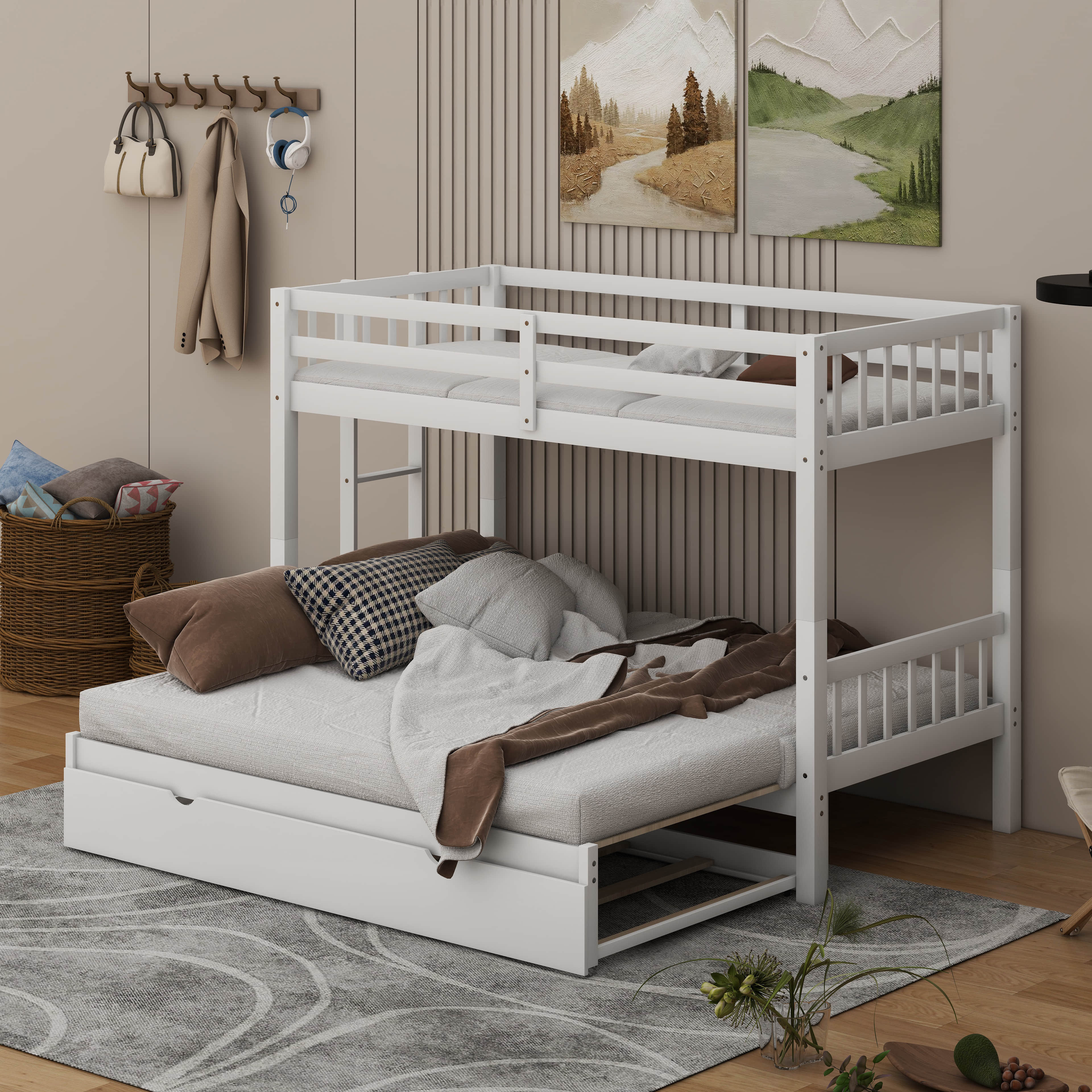 Harriet Bee Twin Over Twin Pull-Out Bunk Bed With Trundle - Wayfair Canada