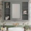 Armoire à pharmacie, armoire de rangement murale pour salle de bain, armoire murale moderne avec miroir, armoire à miroir avec 6 tablettes ouvertes, meuble-lavabo non inclus-1212040288