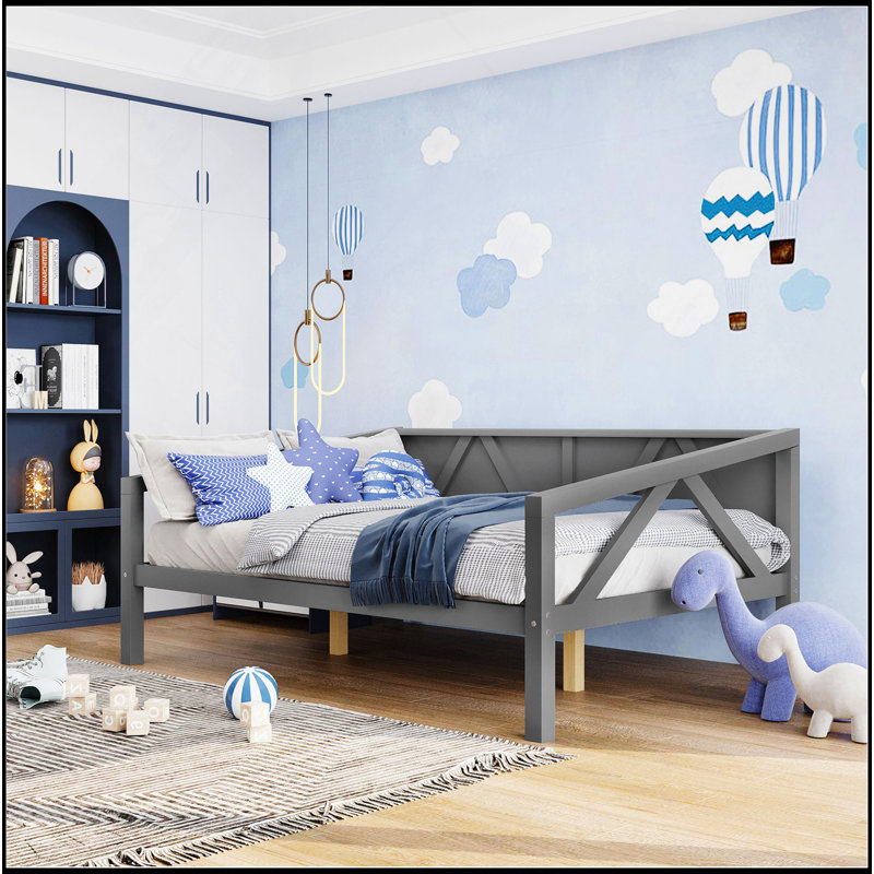 Full Size Daybed, Wood Slat Support, Gray