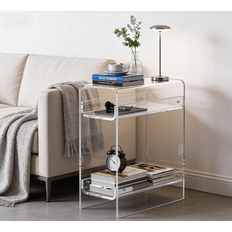  8.7'' Narrow Acrylic Side Table, Clear