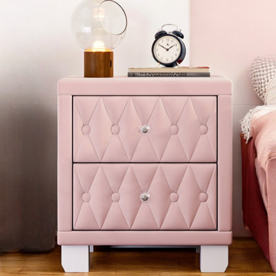 2-Drawer Upholstered Nightstand