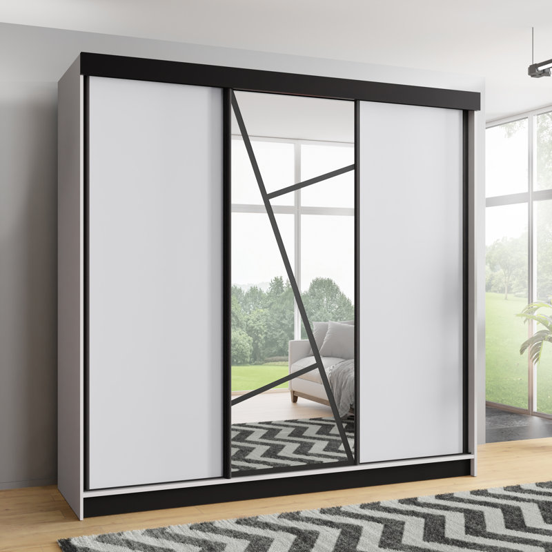 Annelijn 3 Door Wardrobe, 205cm H x 250cm W x 60cm D, White