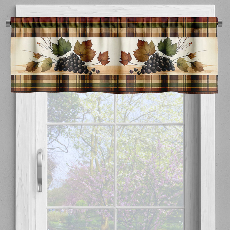 Plaid Tailored Window Valance, 42" W x 18" L