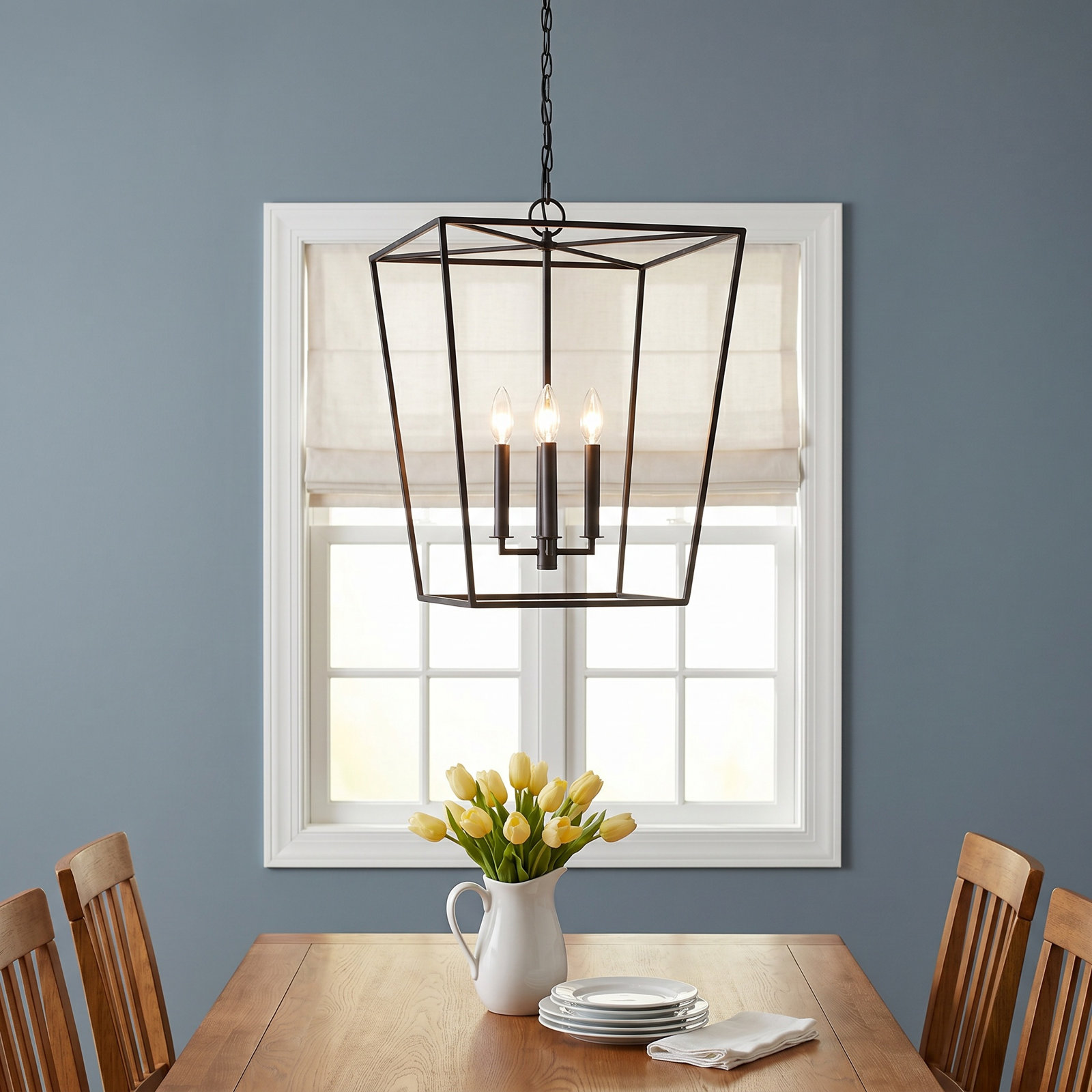 Maribel Dimmable 4-Light Pendant, Aged Iron, 88.5" H x 18" W x 18" D