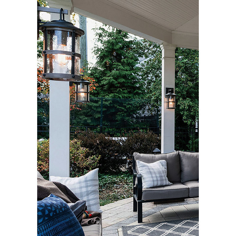 Lakehouse Outdoor Wall Lantern, 14.5" H x 7.25" W x 8.5" D, Aged Zinc