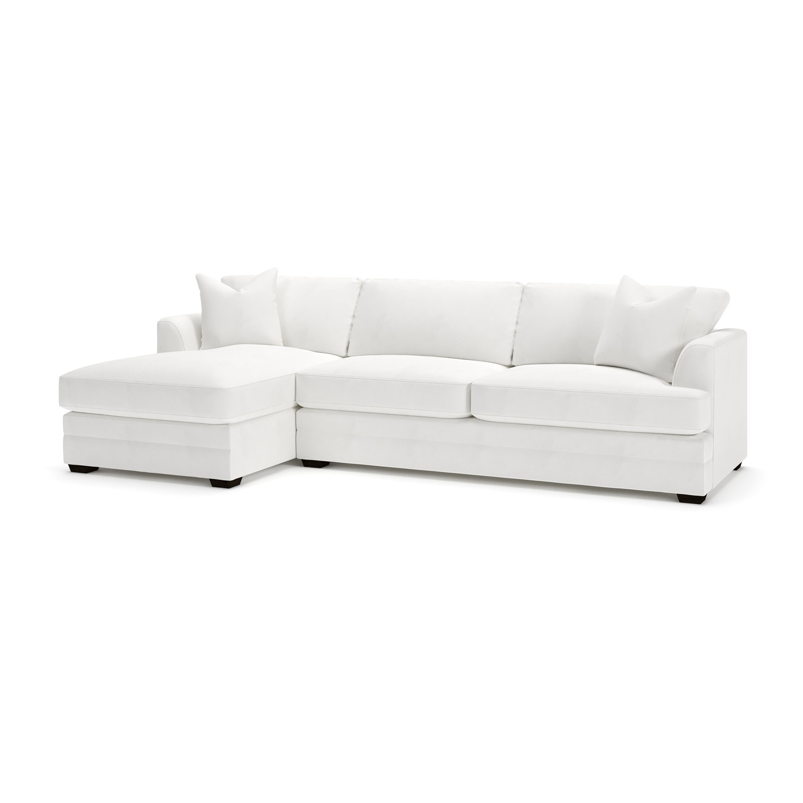 Edan Chaise Sectional, Left Hand Facing, Classic Bleach White Twill