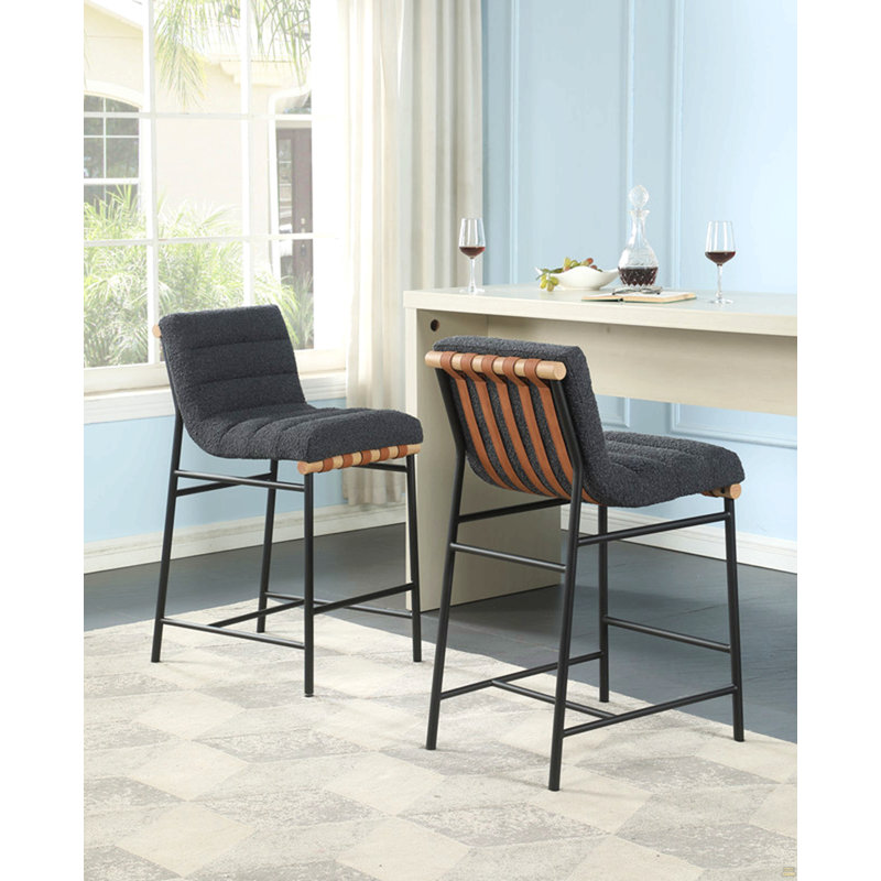 Chaise l 17,75 po Boucle, Gris foncé