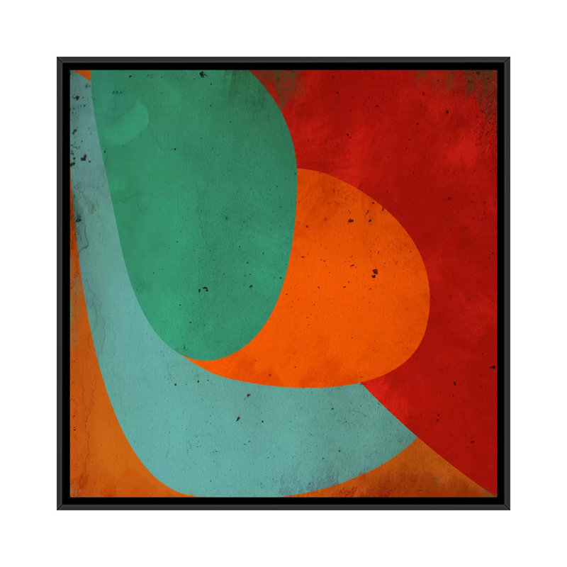 Albree Modern Apple on the Tree, impression sur toile, H 18 po x l 18 po x P 1,5 po, Toile avec cadre noir, Pas de tapis