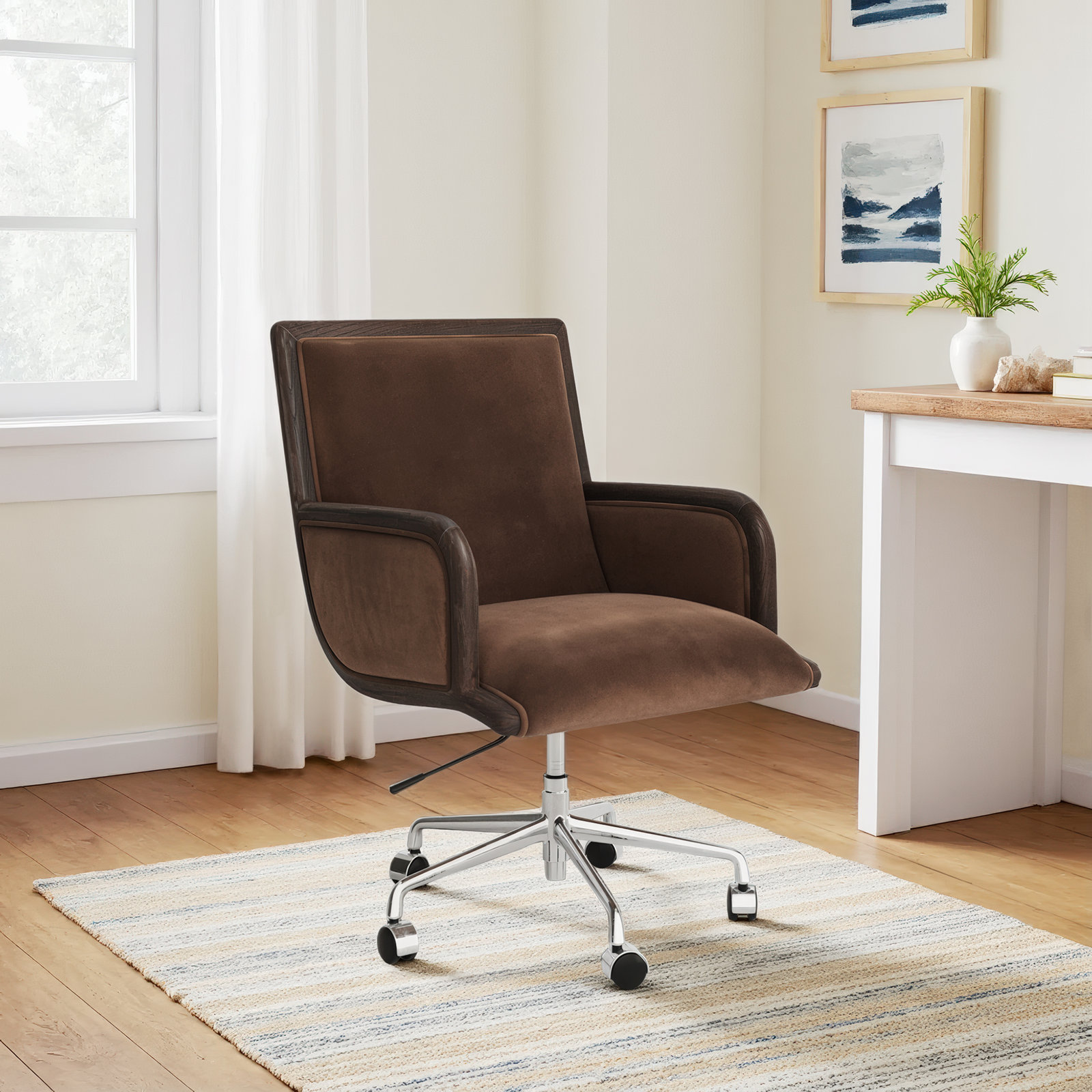 Marden Swivel Office Chair, Brown