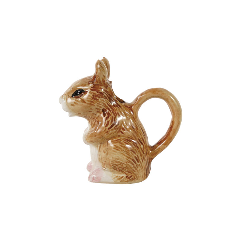 Hand-Painted Stoneware Mouse Creamer