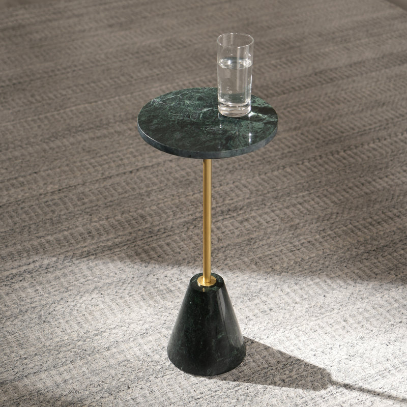 Table de bout à piédestal en marbre véritable Viljami