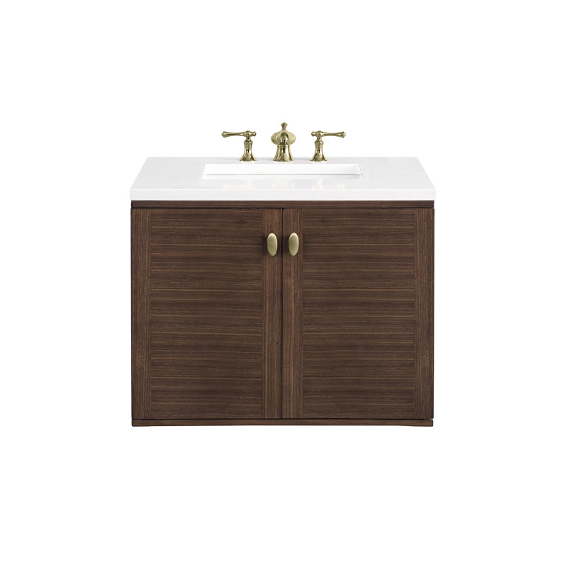 Amberly Single Vanity, 30", White Zeus, 8" Widespread