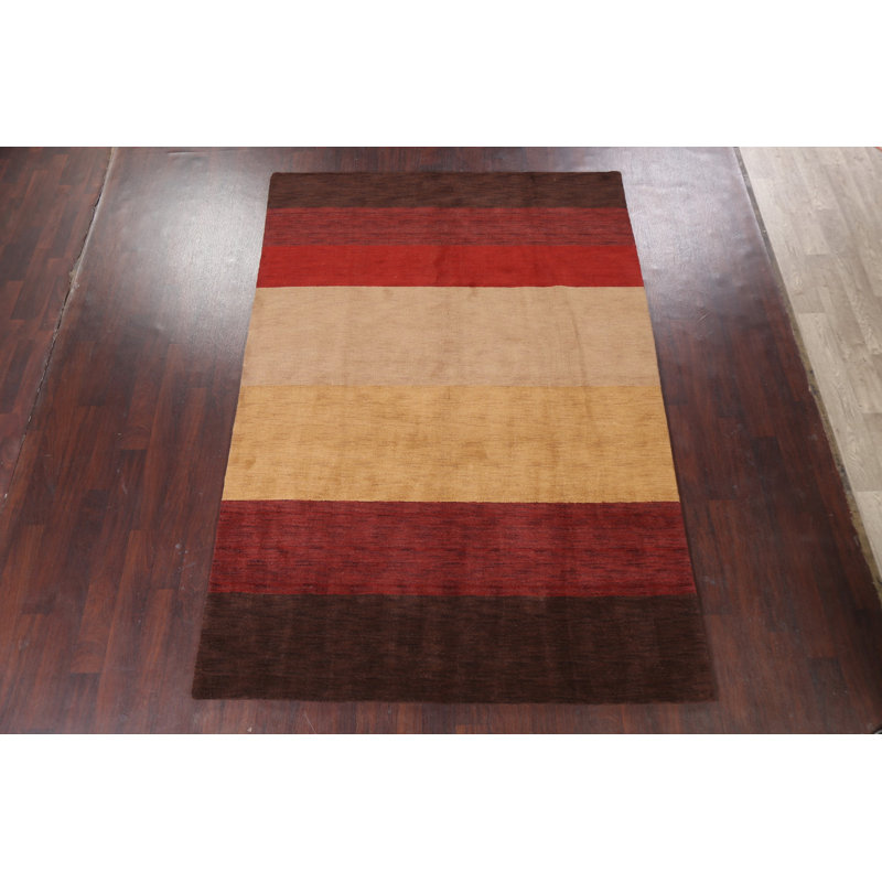 Tapis oriental rayé Gabbeh 7 x 10