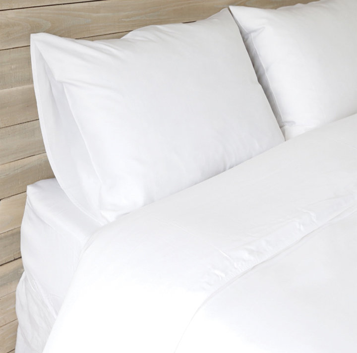 Parker Duvet Cover, Percale, King Duvet Cover + 2 King Shams, White