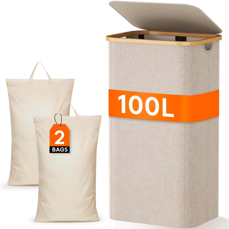 Bhargava Fabric Laundry Hamper with Handles