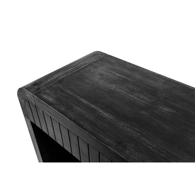 Console de 59 po de style noir antique, deux tiroirs cachés, en bois massif +, facile à assembler pour le salon, la table d'entrée et de couloir, le tiroir de rangement, le couloir d'installation, la salle à manger