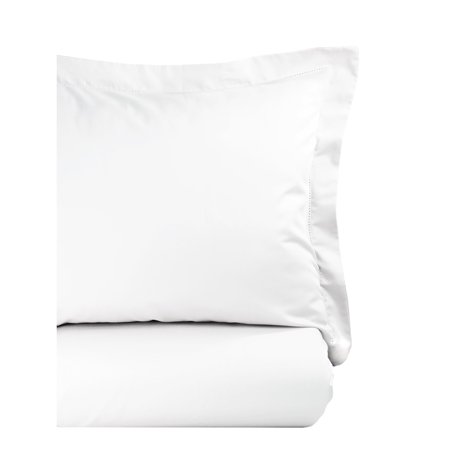 Hemstitch Cotton Duvet Cover Set, Twin, White