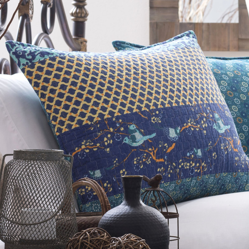 Royal Empire Cotton Reversible 3 Piece Quilt Set, Full/Queen Quilt + 2 Standard Shams, Peacock