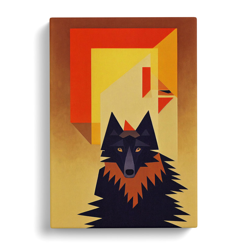Wolf Art Abstract No.3 - Wrapped Canvas, 50cm H x 35cm W x 3cm D