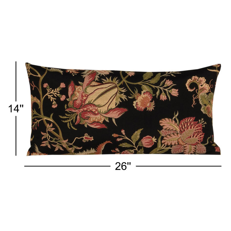 Weatherford Floral Polyester Throw Pillow, Polyester, Rectangle 12"H x 21"W