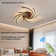 Led Ceiling Light 2042K-5 102 Cm, 200W With Remote Control Light Color/ Brightness Adjustable Dimmable Acrylic Shade Coffee Color Painted Metal Frame Ceiling Lamp Light Fixture Lamp A+