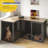 Dog Crate Furniture for 2 Dogs, 71.6" Large Dog Kennel Furniture with Dividers and Double Doors, All Steel Frame Double Dog Crate for Small Medium Large Dogs, Indoor Double Dog Cage-1334610875