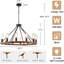 Luminaire suspendu en bois rustique avec 12 lumières pour salle à manger, salon, vestibule, vestibule Farmhouse-1531656898-1531656926-1531656924