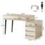 Bureau d'ordinateur réglable à 5 tiroirs, bureau de bureau moderne avec finition ultrabrillante