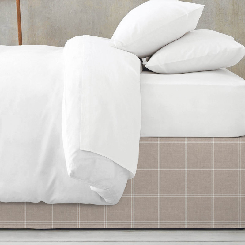 Shay Window Pane Natural Cotton Bedskirt, 18", Full