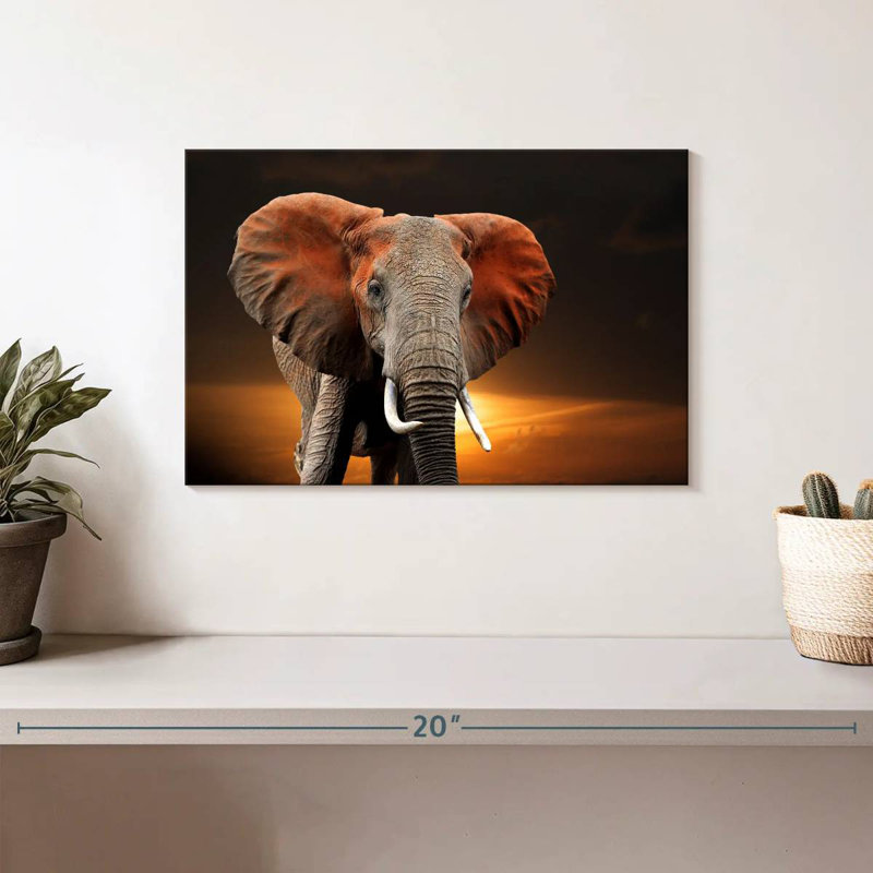 Kenyan Elephant, 8" H x 12" W