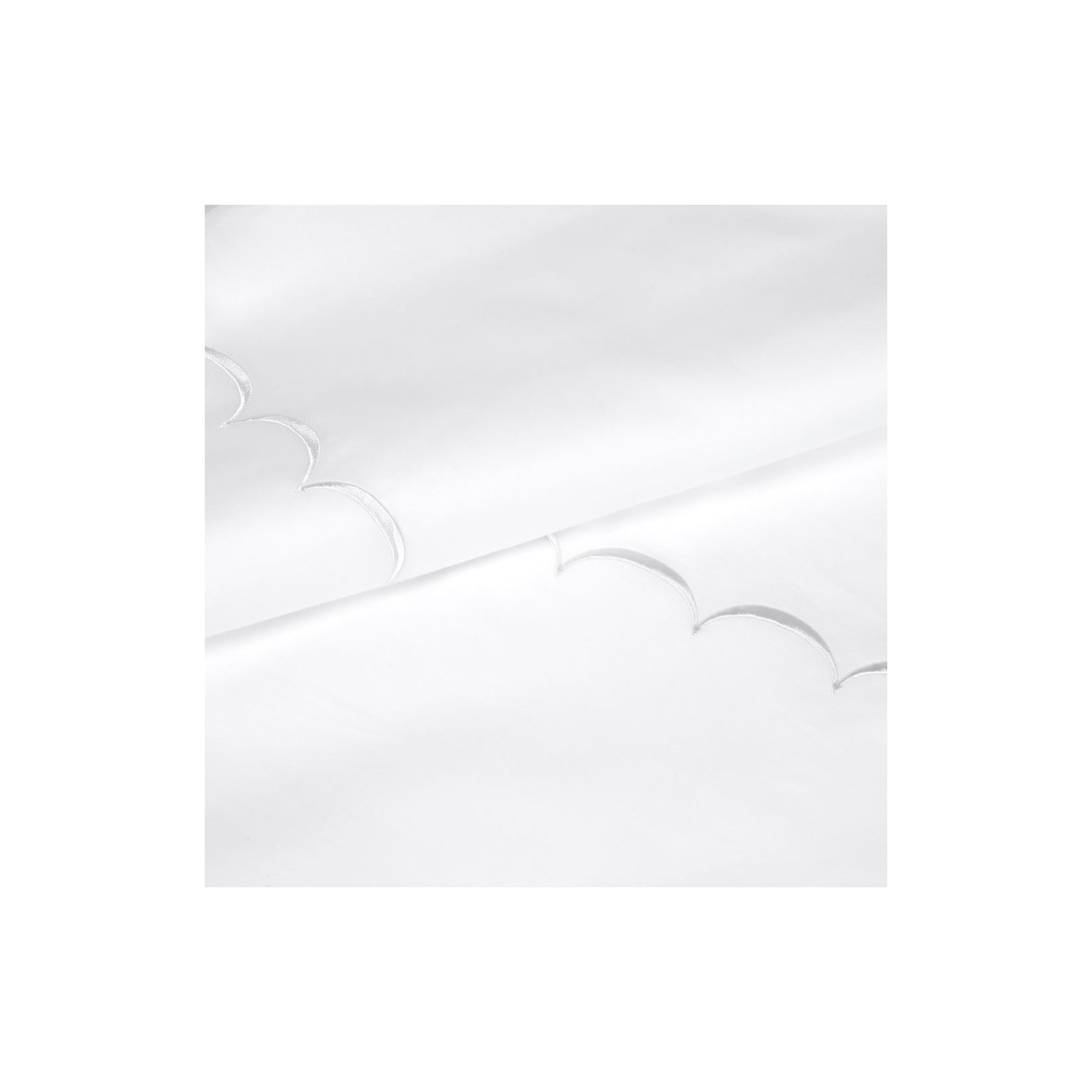 Brazier Sateen Duvet Cover Set, White, Queen Duvet Cover + 2 Standard Shams