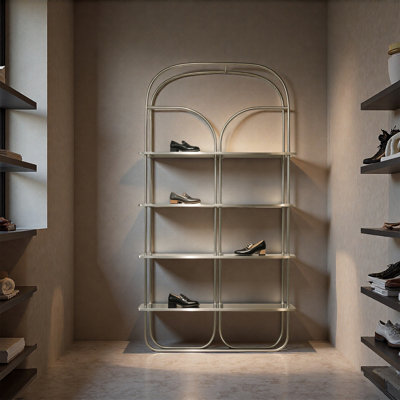 Modern Stainless Steel Display Shelf